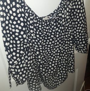 Navy and cream JCrew top